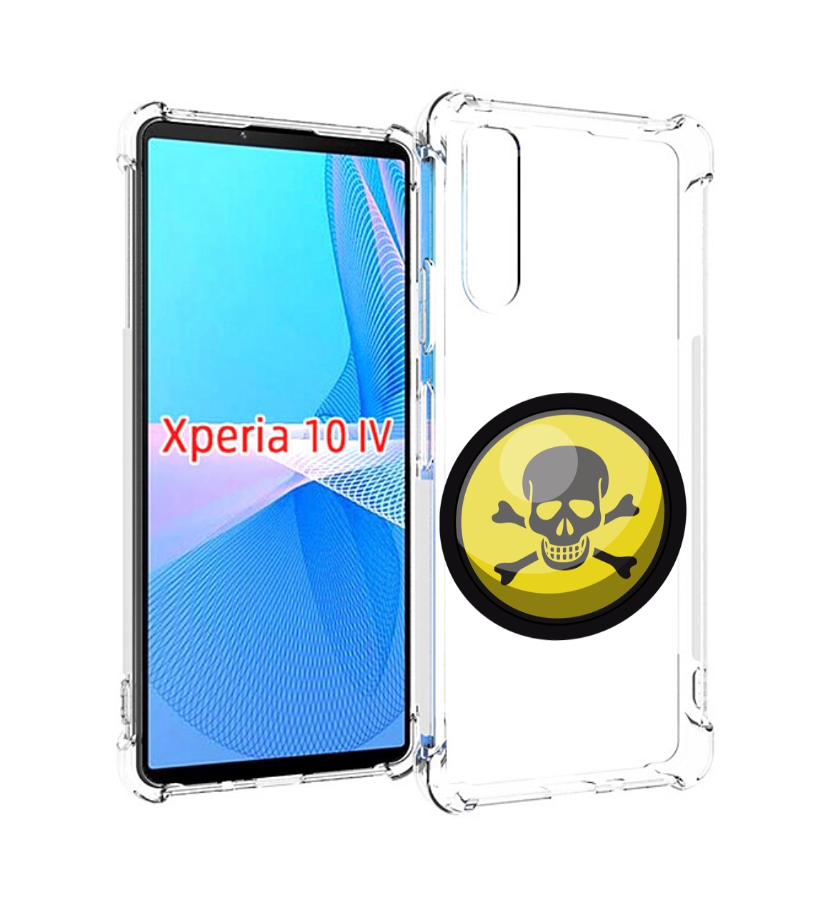 

Чехол MyPads желтый-череп для Sony Xperia 10 IV (10-4), Прозрачный, Tocco