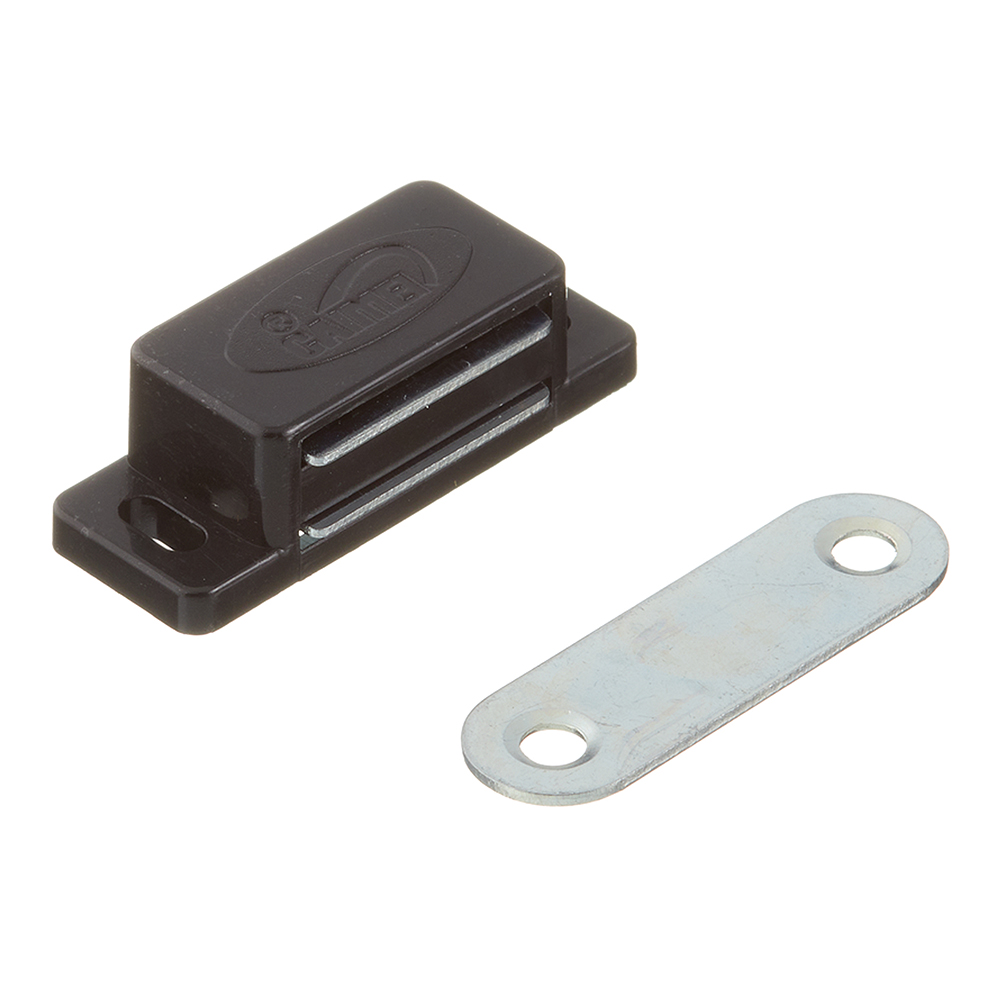 

Защелка магнитная 46х15 мм черная (2 шт.), Черный