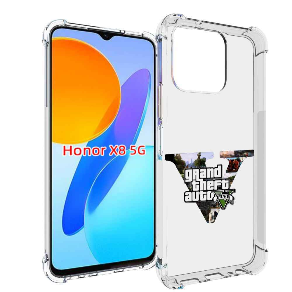 

Чехол MyPads GTA 5 логотип для Honor X8 5G, Прозрачный, Tocco