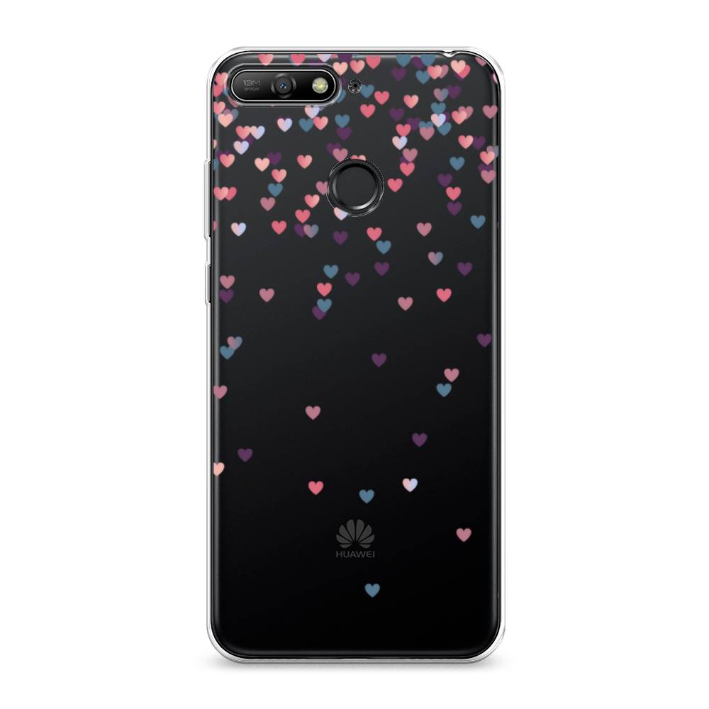 

Чехол на Honor 7C "Посыпка сердечки", Розовый;фиолетовый, 65750-3