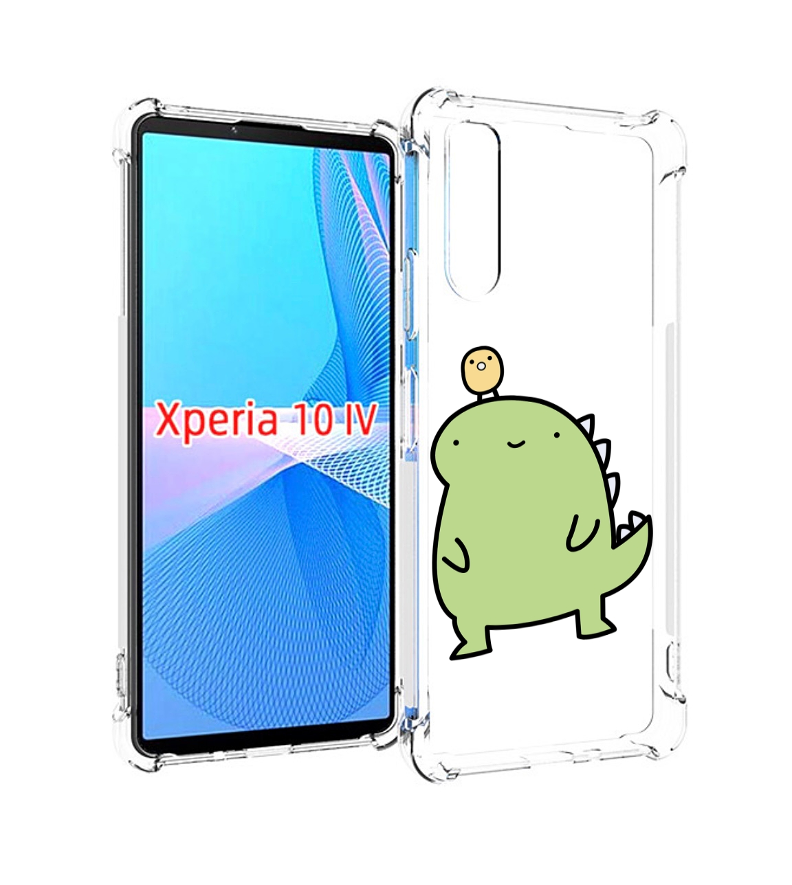 

Чехол MyPads зеленый-динозаврик детский для Sony Xperia 10 IV (10-4), Прозрачный, Tocco