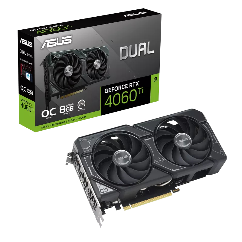 Видеокарта ASUS Dual GeForce RTX 4060 Ti OC Edition 8GB (DUAL-RTX4060TI-O8G)