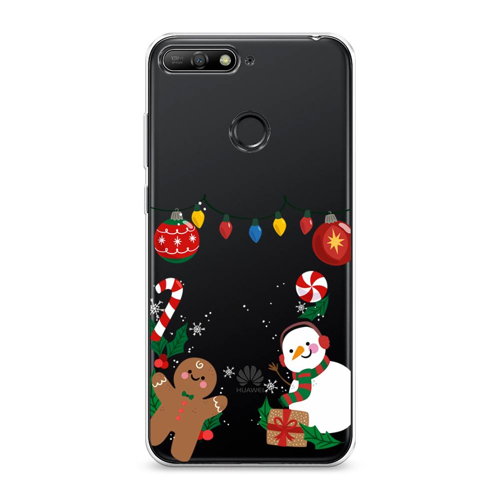 

Чехол на Honor 7C "Новогоднее настроение", Коричневый;красный;зеленый, 65750-5