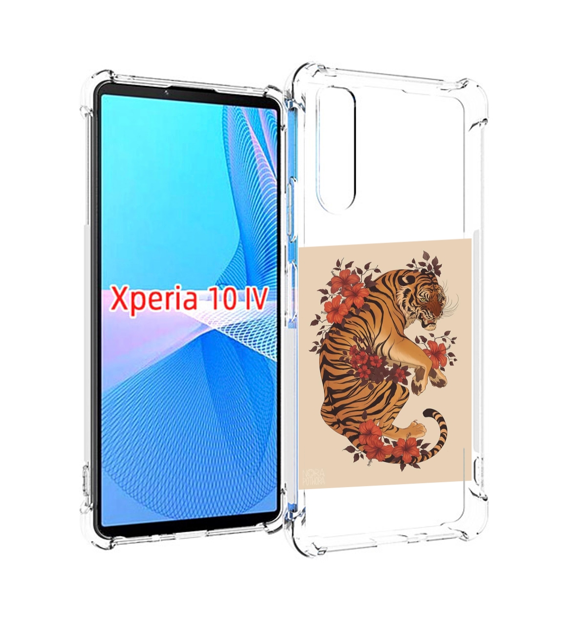 

Чехол MyPads злой-тигр-с-цветами для Sony Xperia 10 IV (10-4), Прозрачный, Tocco