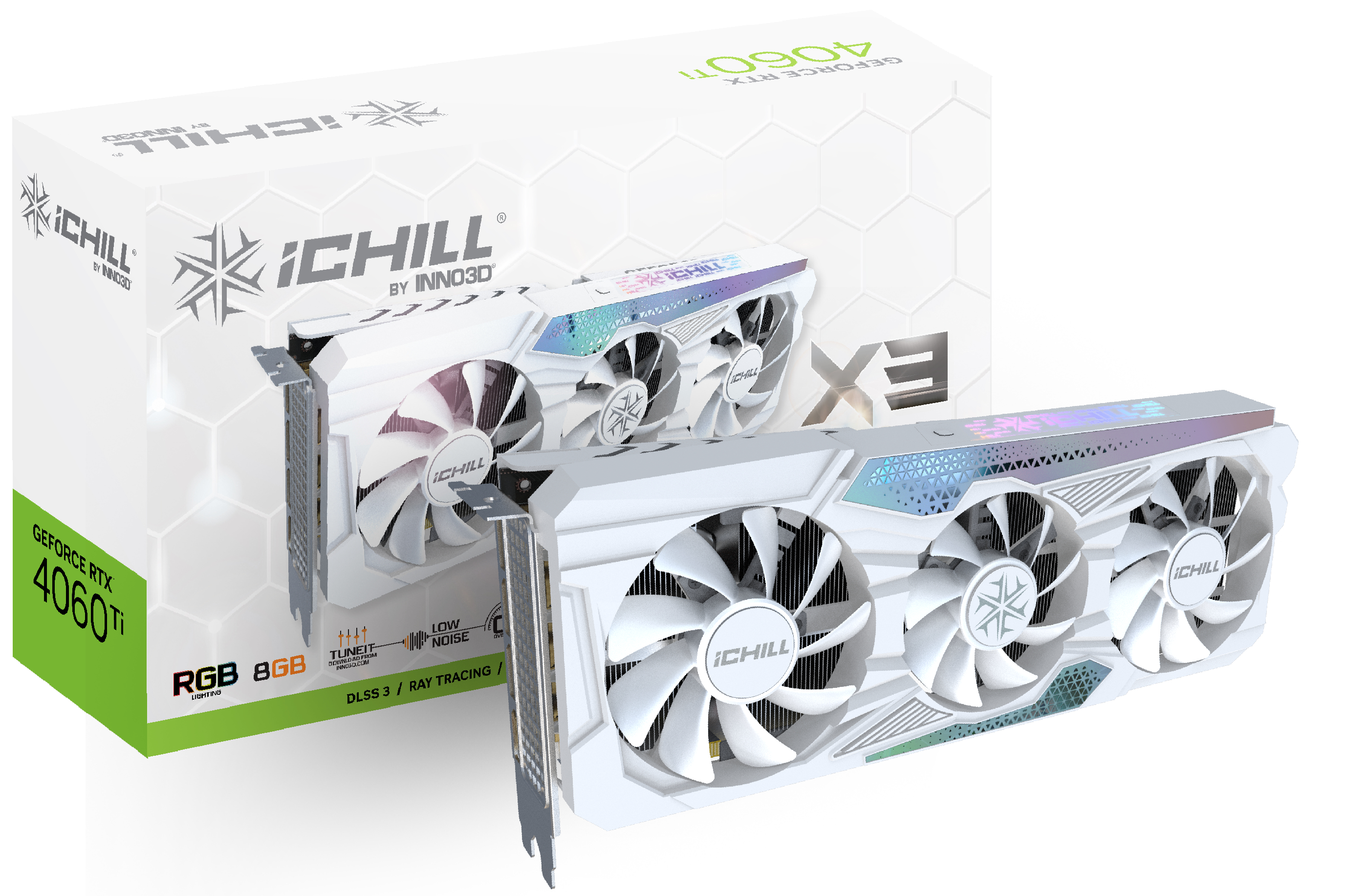 Видеокарта Inno3D GeForce RTX 4060 Ti 8GB ICHILL X3 WHITE (C406T3-08D6X-17113280)