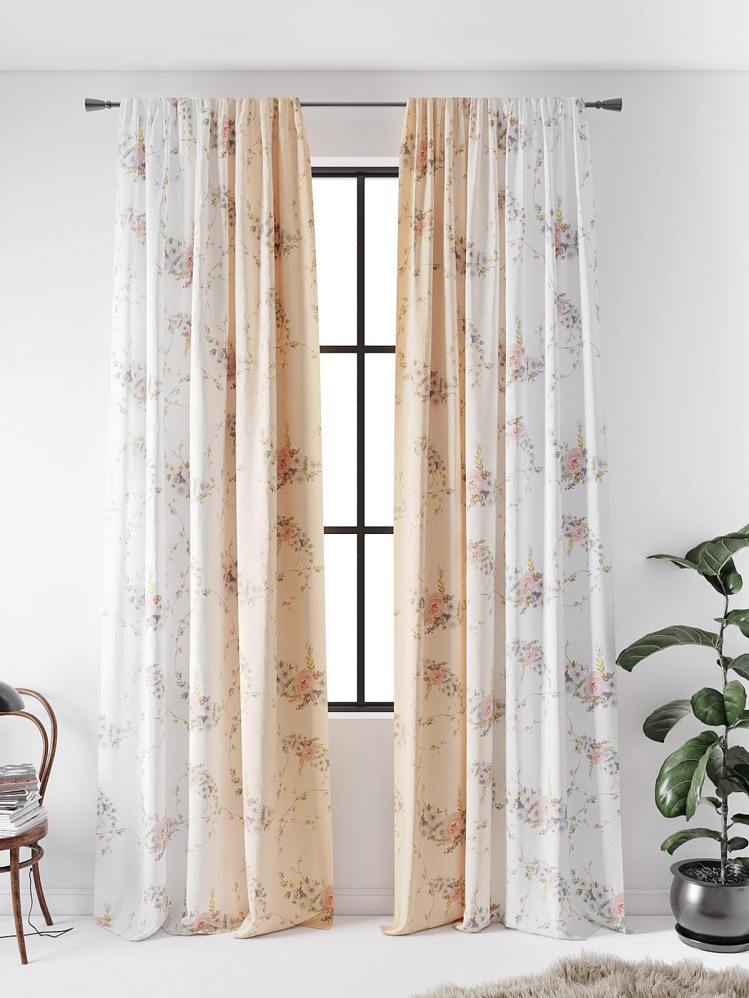 

Комплекты штор AT HOME Мерфирос высота 280 см, ширина 150 см, Белый, 543102
