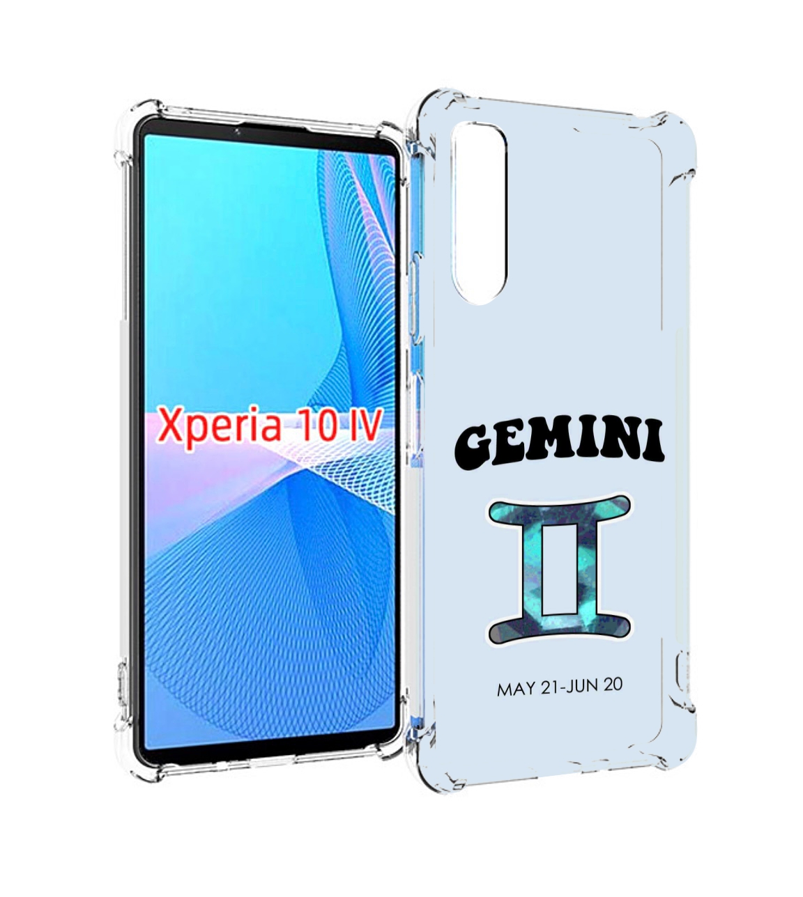 

Чехол MyPads знак зодиака близнецы 1 для Sony Xperia 10 IV (10-4), Прозрачный, Tocco