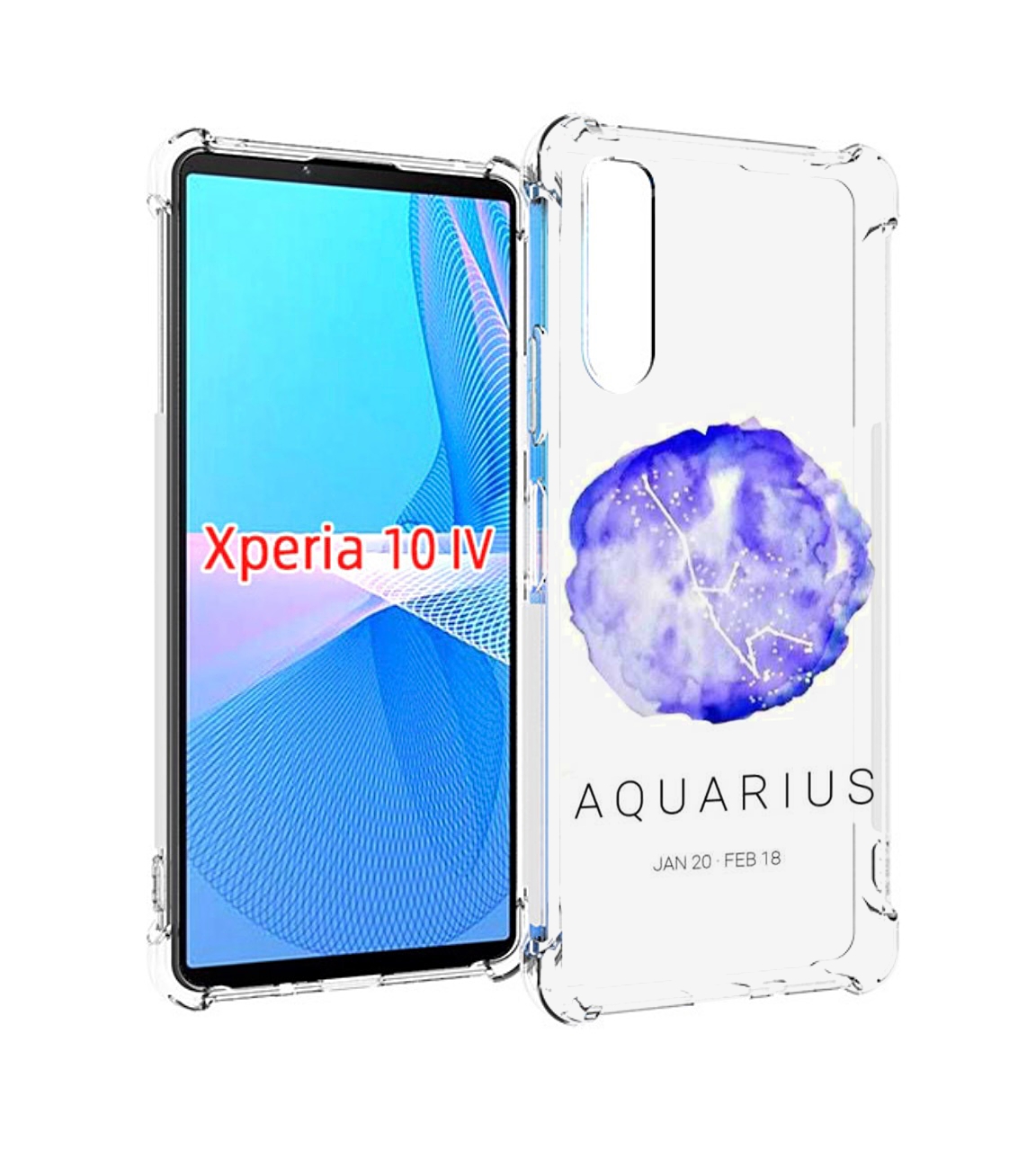 

Чехол MyPads знак зодиака водолеи 5 для Sony Xperia 10 IV (10-4), Прозрачный, Tocco