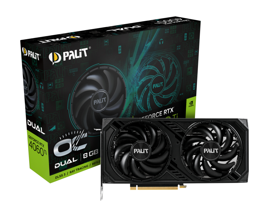 Видеокарта Palit NVIDIA GeForce RTX 4060 Ti Dual OC (NE6406TT19P1-1060D) черный