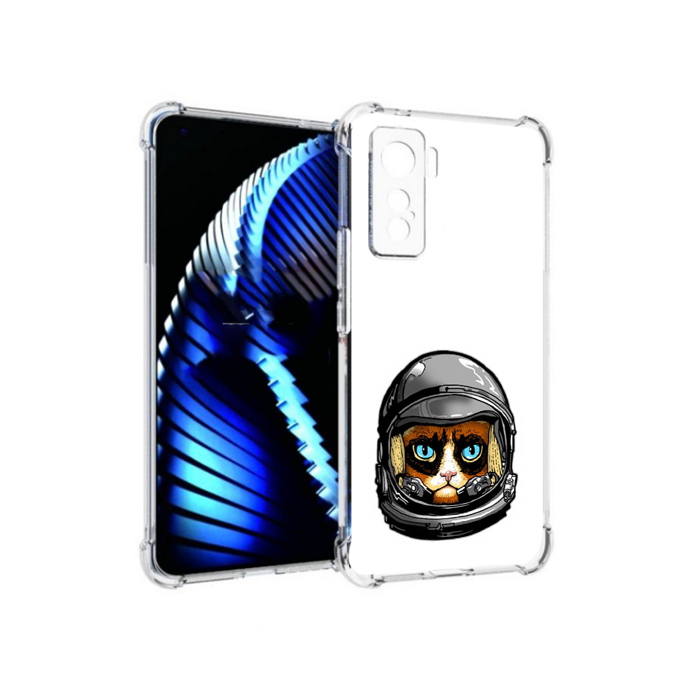 

Чехол MyPads Tocco для Vivo iQOO 5 кот космонавт, Прозрачный, Tocco