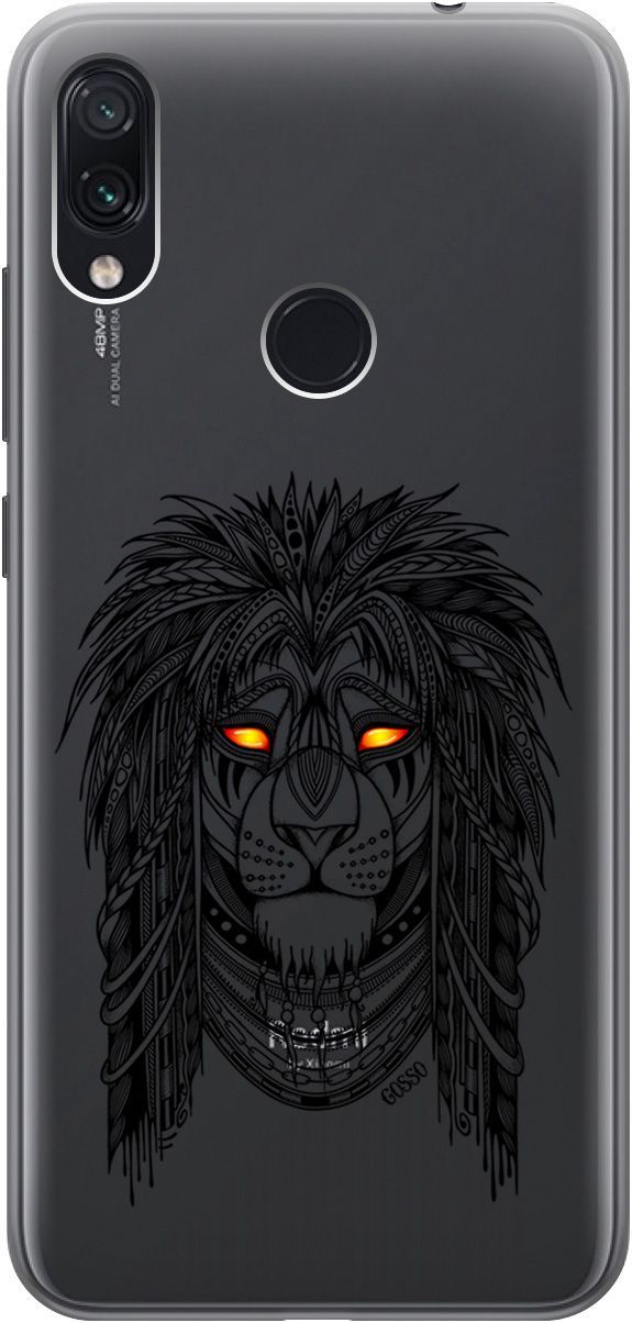 

Чехол на Xiaomi Redmi Note 7 "Grand Leo" прозрачный, Прозрачный;красный, 0