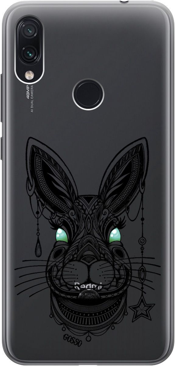 

Чехол на Xiaomi Redmi Note 7 "Grand Rabbit" прозрачный, Прозрачный;зеленый, 0