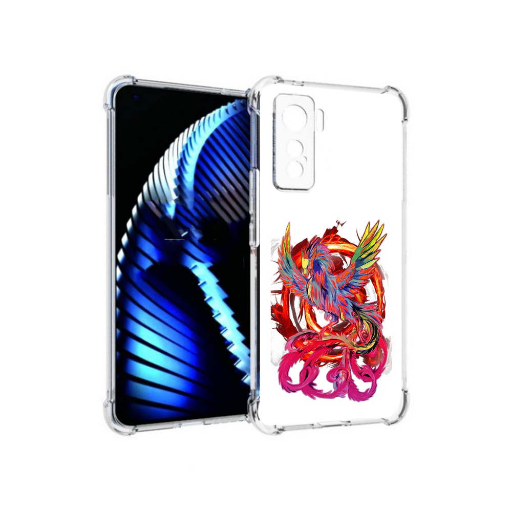 

Чехол MyPads Tocco для Vivo iQOO 5 красочный феникс, Прозрачный, Tocco