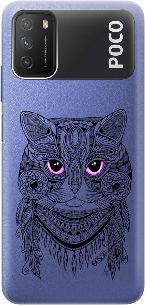 

Чехол на Xiaomi Redmi 9T "Grand Cat" прозрачный, Прозрачный;фиолетовый, 313