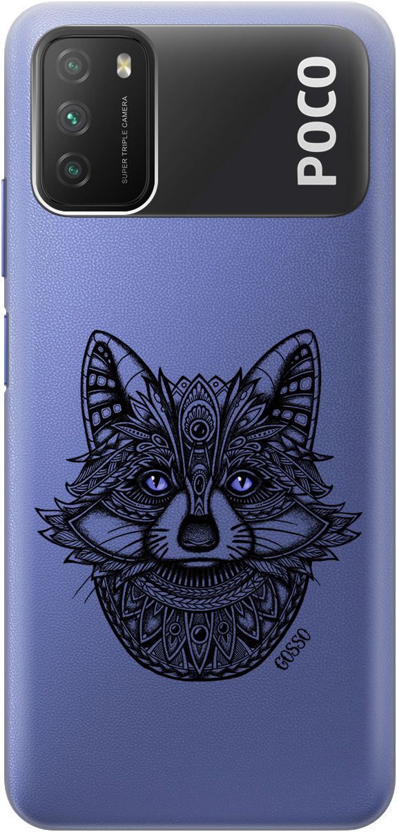 

Чехол на Xiaomi Redmi 9T "Grand Raccoon" прозрачный, Прозрачный;синий, 313