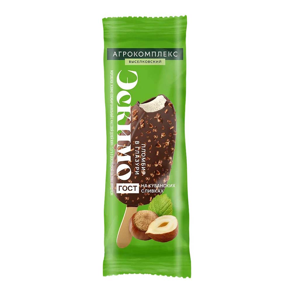 

Мороженое пломбир Агрокомплекс Выселковский ванильное в шоколадной глазури с фундуком 60 г