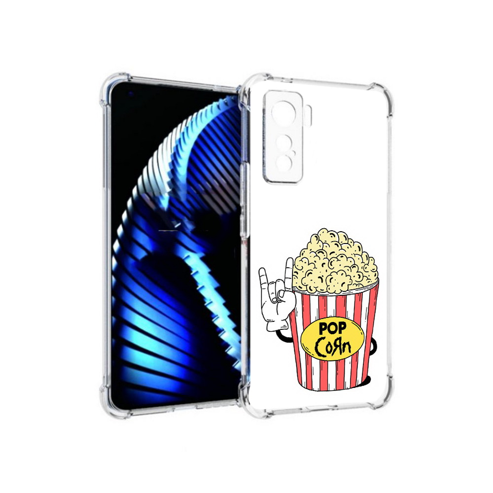 

Чехол MyPads Tocco для Vivo iQOO 5 крутой попкорн, Прозрачный, Tocco