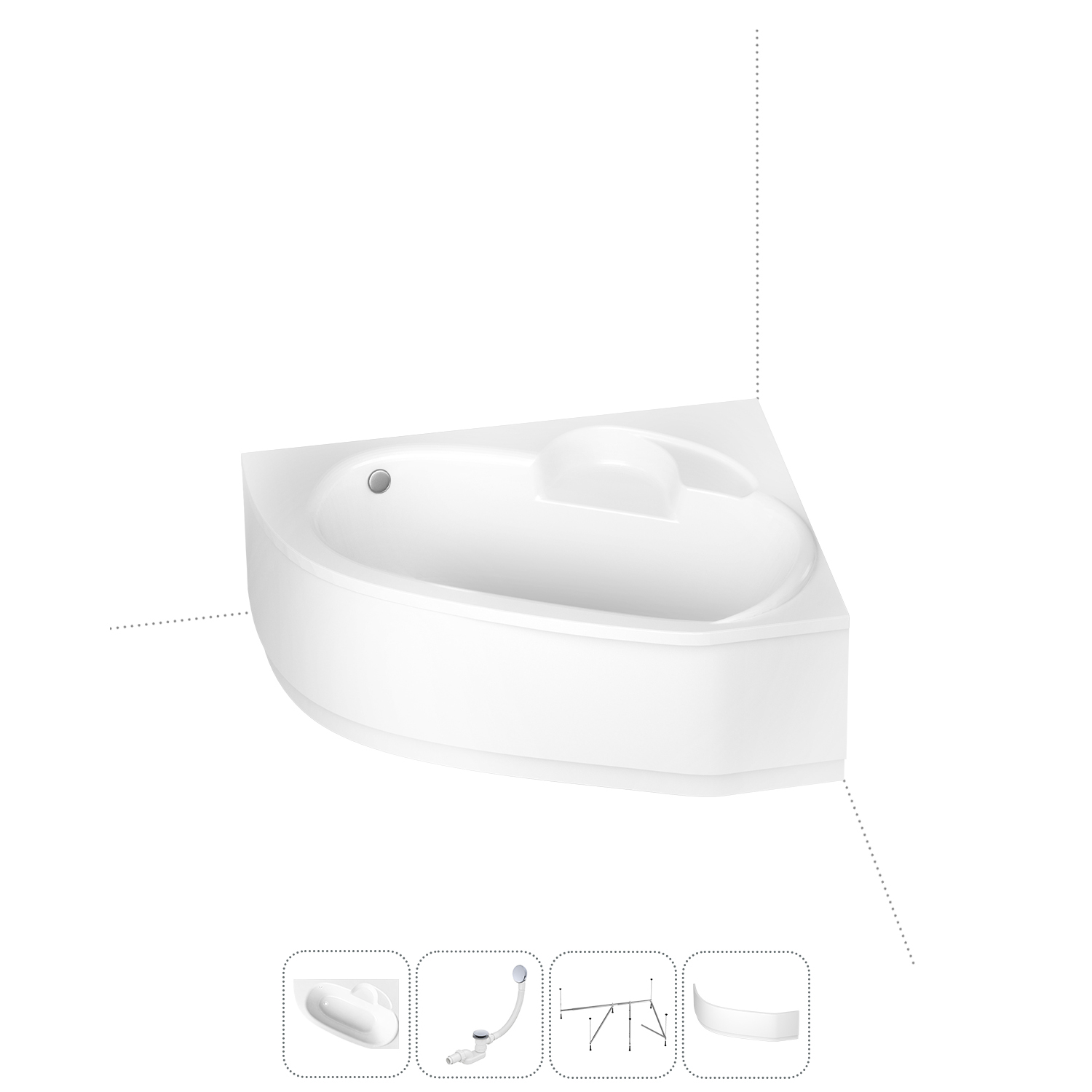 

Угловая ванна акриловая 170x110 Lavinia Boho Bell Pro 202011130 набор 4 в 1, правая, Белый, bath_LB_sifon.Bell Pro.4v1_слив-перелив хром