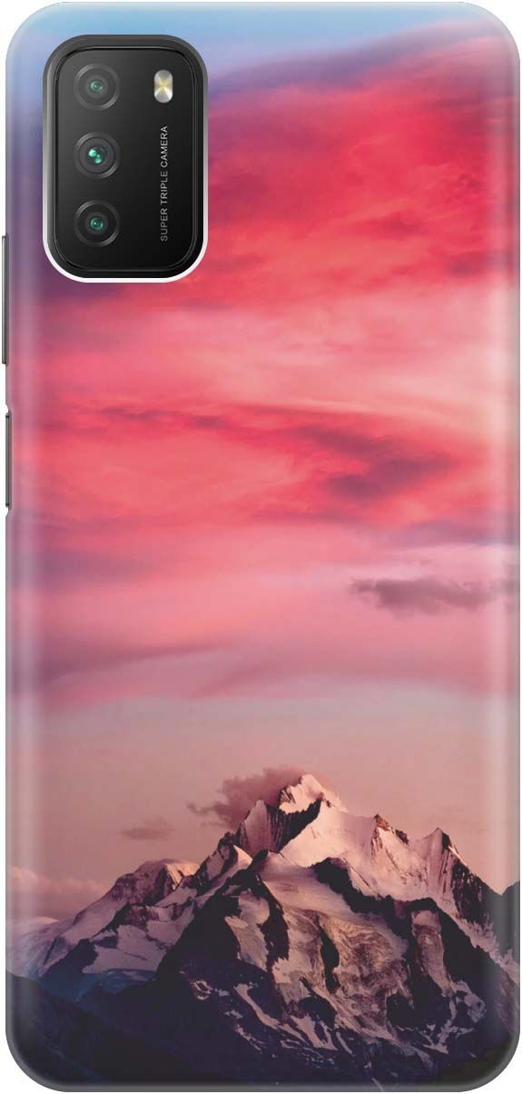 

Чехол на Xiaomi Redmi 9T "Горы и небо", Коричневый;розовый, 314