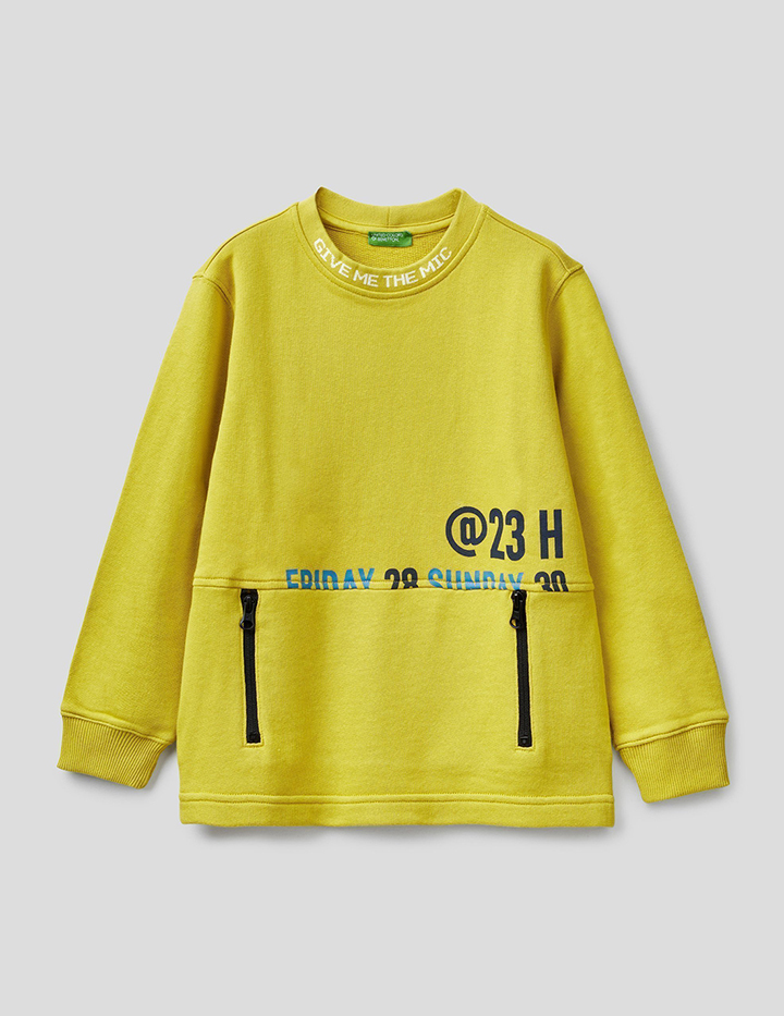 

Свитшот для мальчиков Benetton цв. желтый р.140, 21A_3J68C15C2