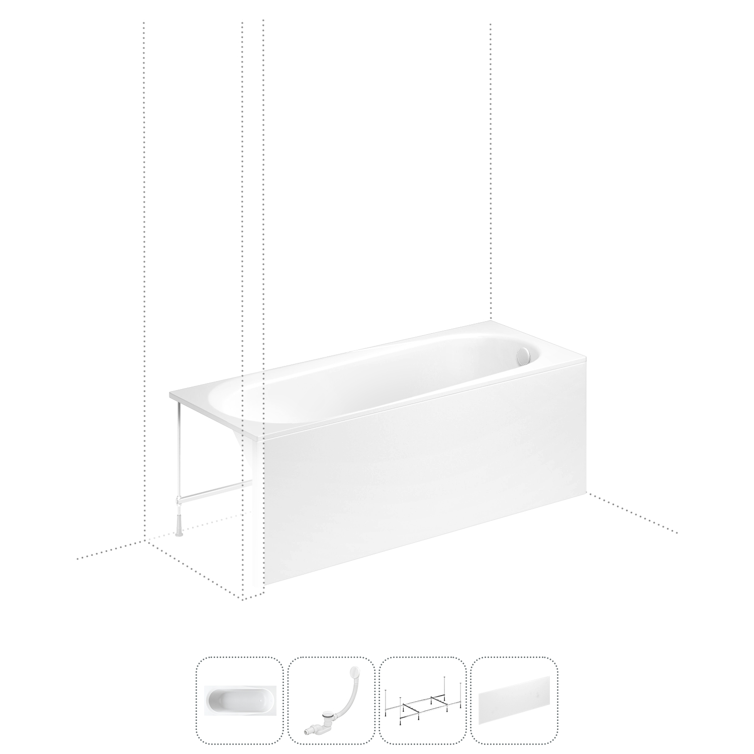 

Акриловая ванна 170x70 см Lavinia Boho Biore 202011142 в наборе 4 в 1, Белый, bath_LB_sifon.Easter Pro.5v1