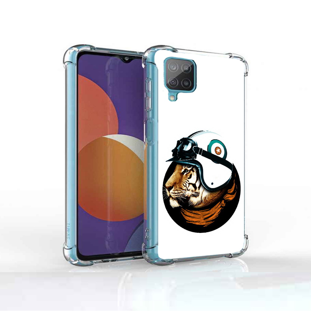 

Чехол MyPads Tocco для Samsung Galaxy M12 Тигр в шлеме (PT226930.536.171), Прозрачный, Tocco