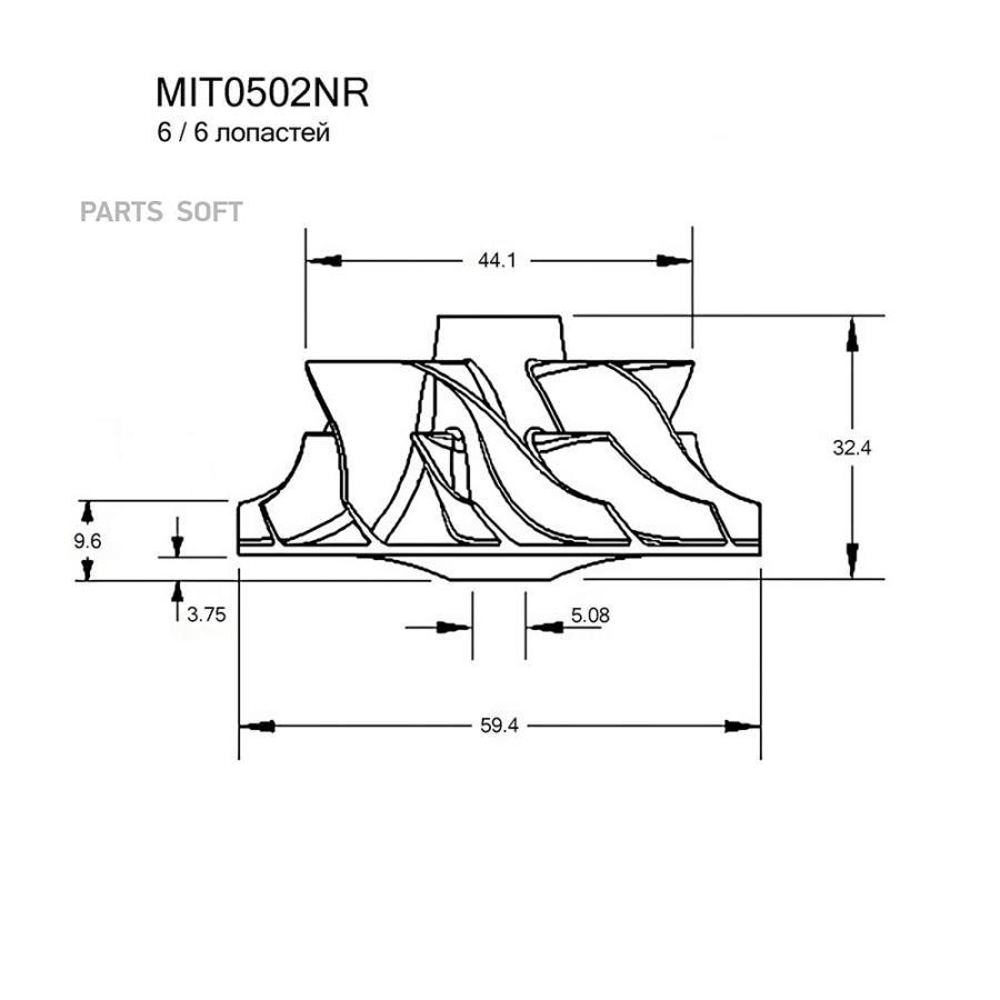 

Крыльчатка турбокомпрессора Krauf mit0502nr
