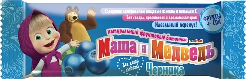 фото Батончик rusfruit маша и медведь черника 30 г