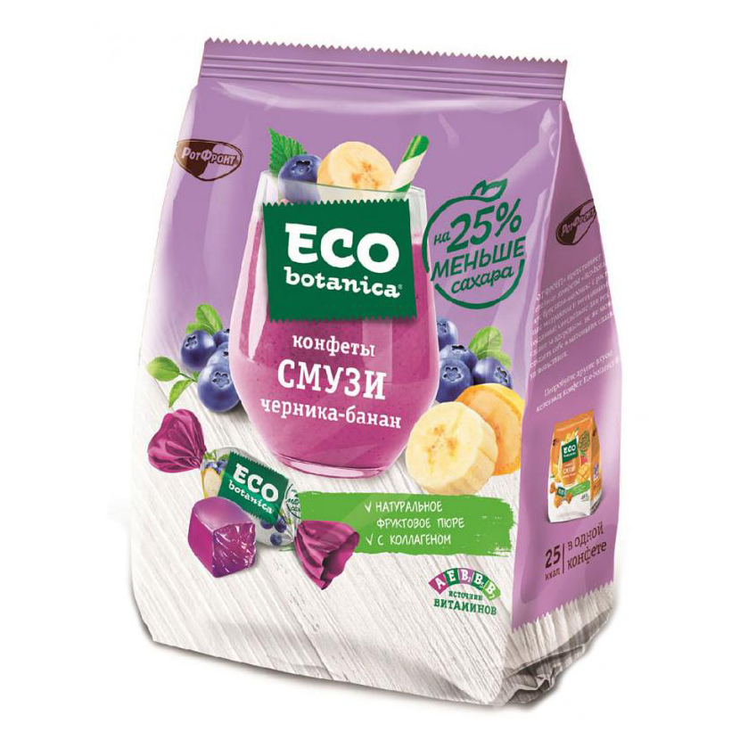 фото Конфеты eco botanika смузи черника-банан 150 г eco botanica