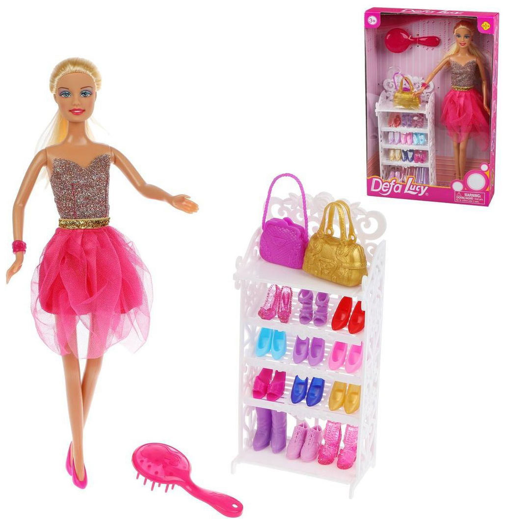 Кукла Наша игрушка Defa Lucy «Модница» в наборе 13 пар обуви и 4 аксесс.