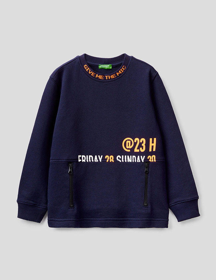 

Свитшот для мальчиков Benetton цв. синий р.128, 21A_3J68C15C2