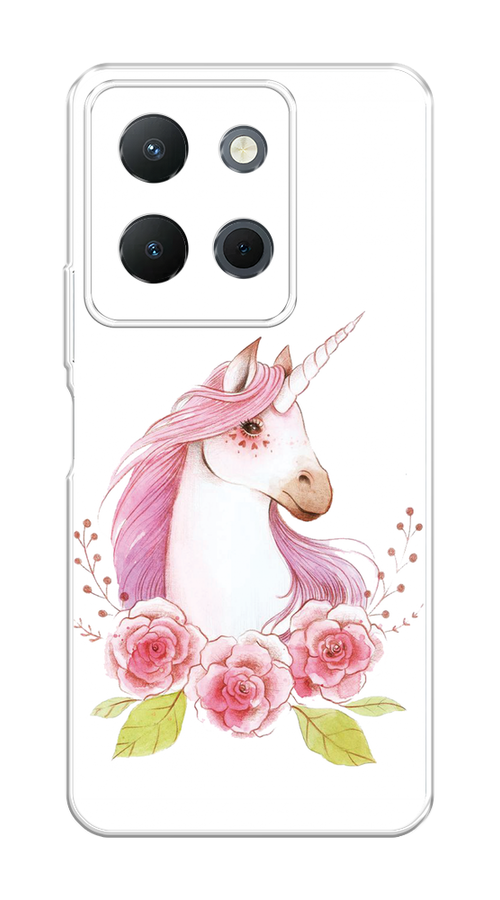 

Чехол на Vivo Y36 4G "Единорог цветы", Белый;розовый;серый, 269250-1