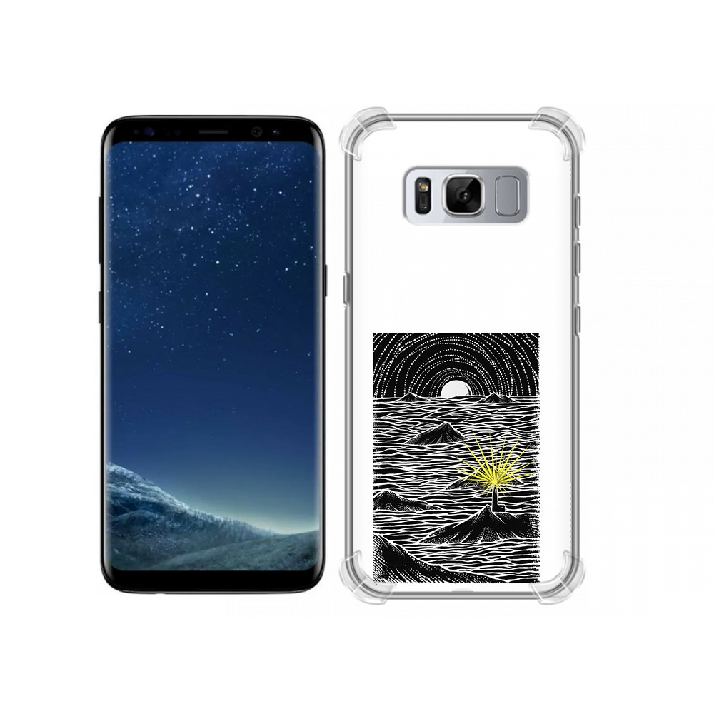 

Чехол MyPads Tocco для Samsung Galaxy S8 маяк в черно белом море (PT62300.601.460), Прозрачный, Tocco