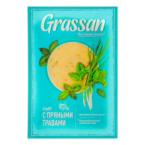 

Сыр полутвердый Grassan с пряными травами 50% 150 г