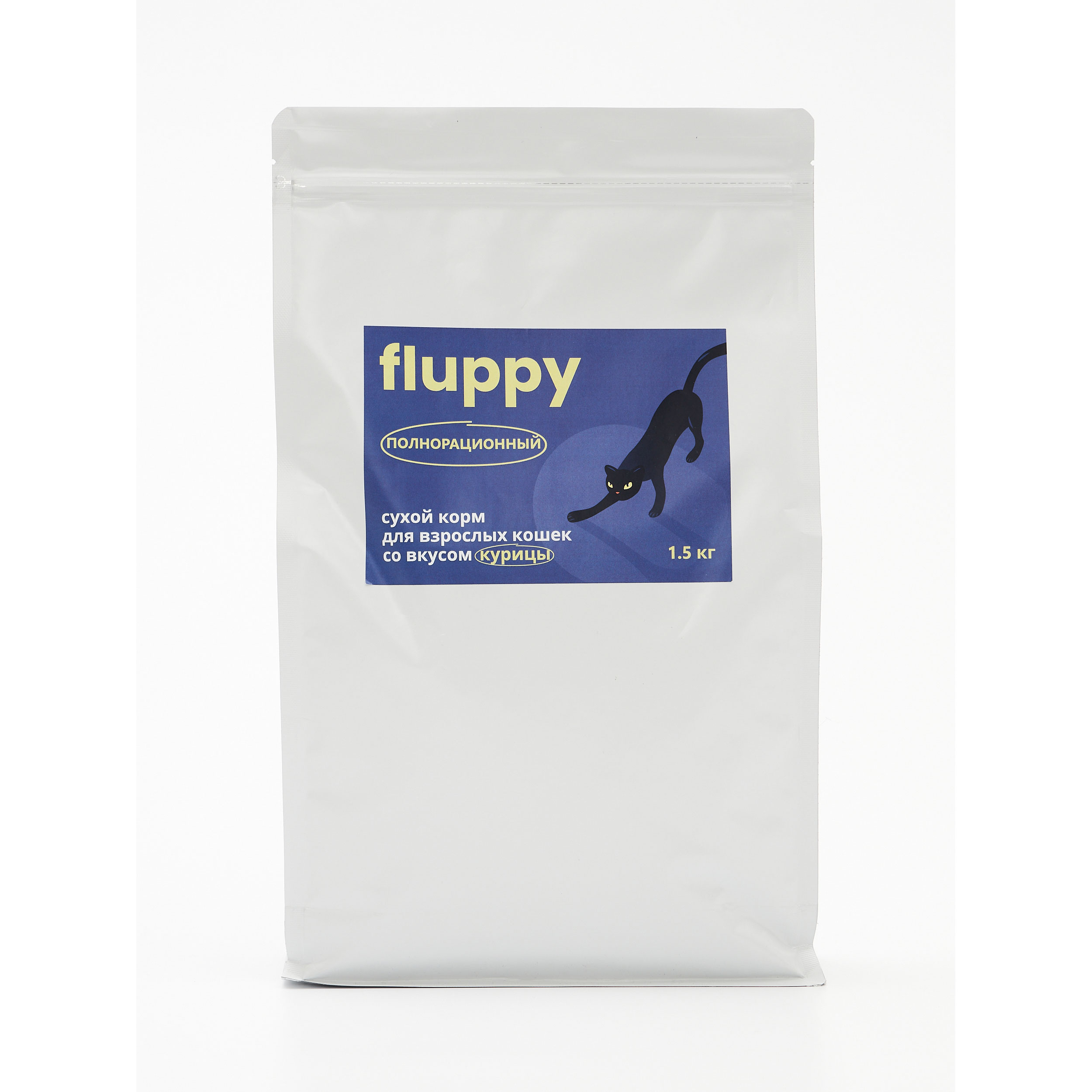 Сухой корм для кошек FLUPPY, полнорационный, курица, 1,5 кг