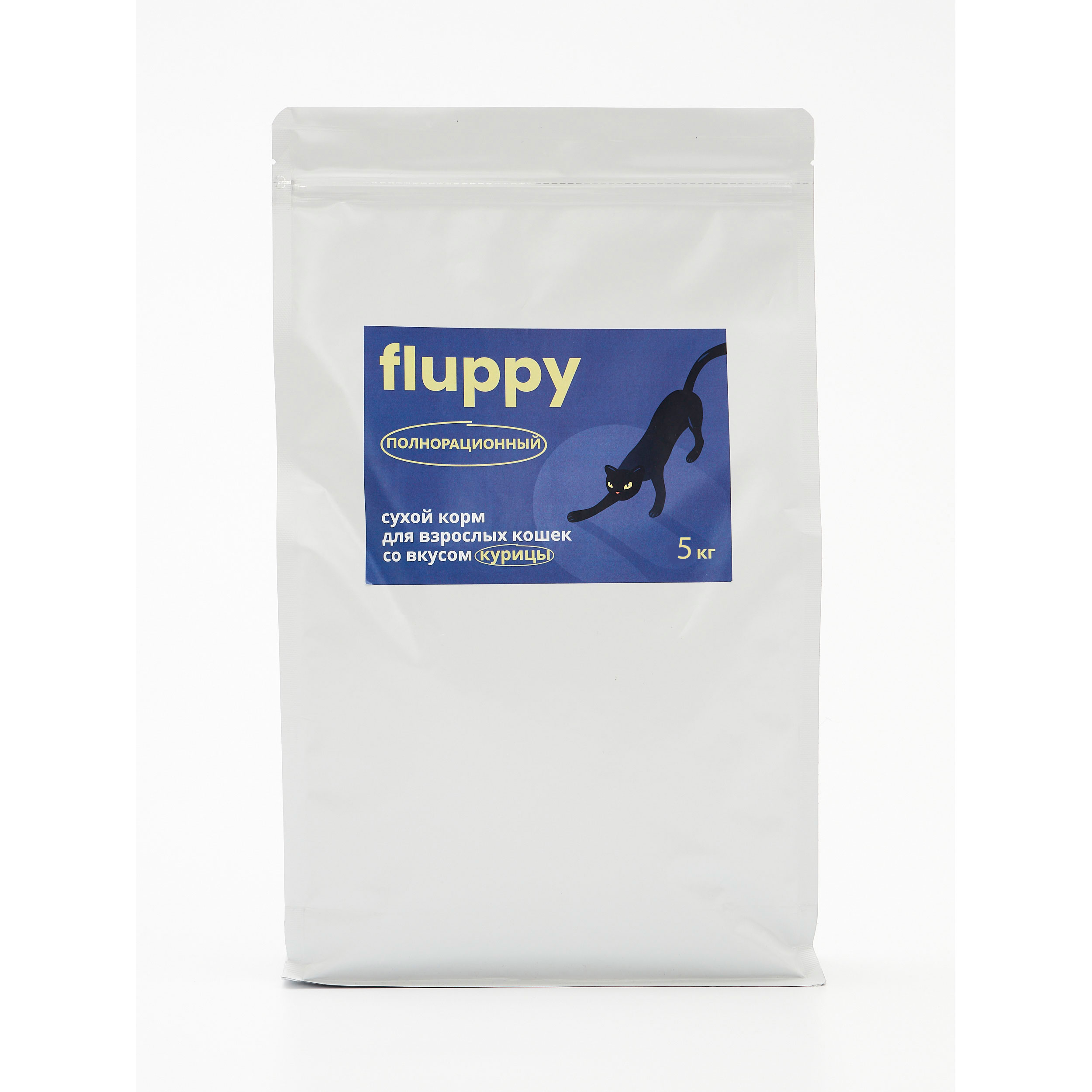 Сухой корм для кошек FLUPPY, полнорационный, курица, 5 кг