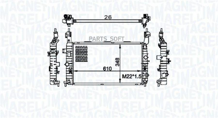 

Радиатор [608X375] Magneti Marelli 350213155800