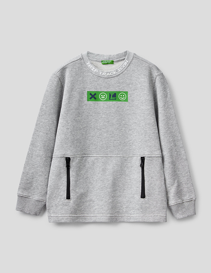 

Свитшот для мальчиков Benetton цв. серый р.140, 21A_3J68C15C2