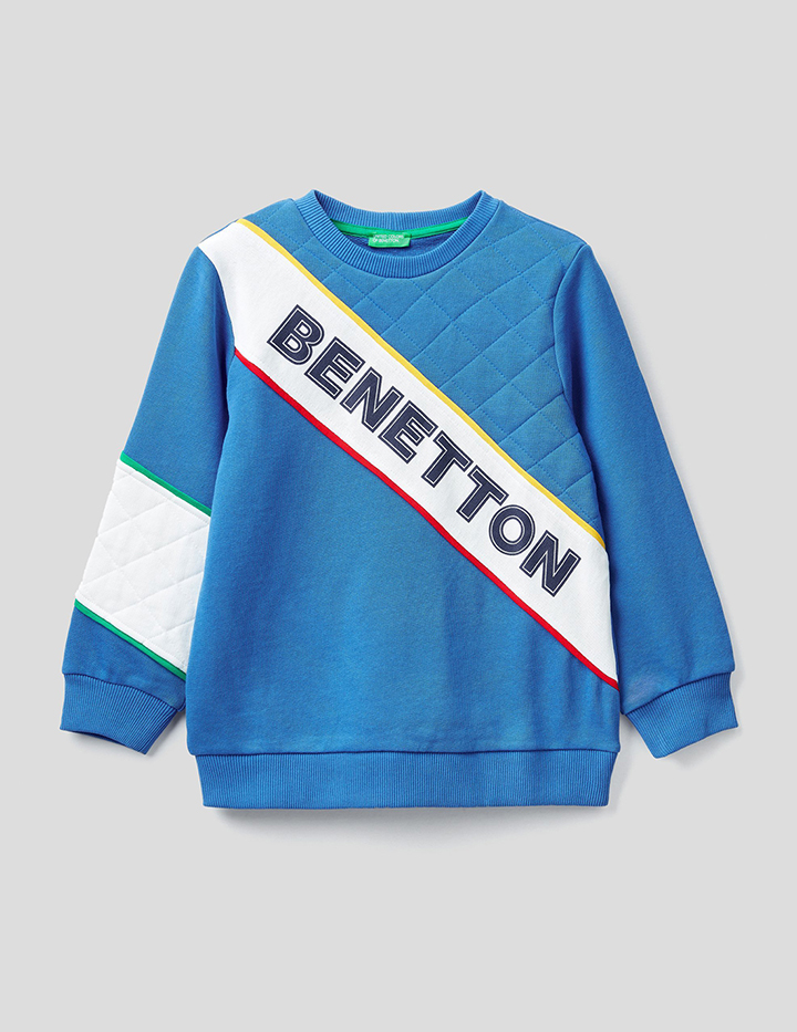 

Свитшот для мальчиков Benetton цв. синий р.158, 21A_3J68C15CW
