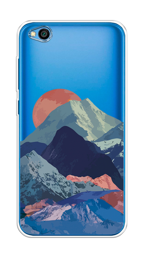 

Чехол на Xiaomi Redmi Go "Закат в снежных горах", Красный;серый;голубой, 35150-2