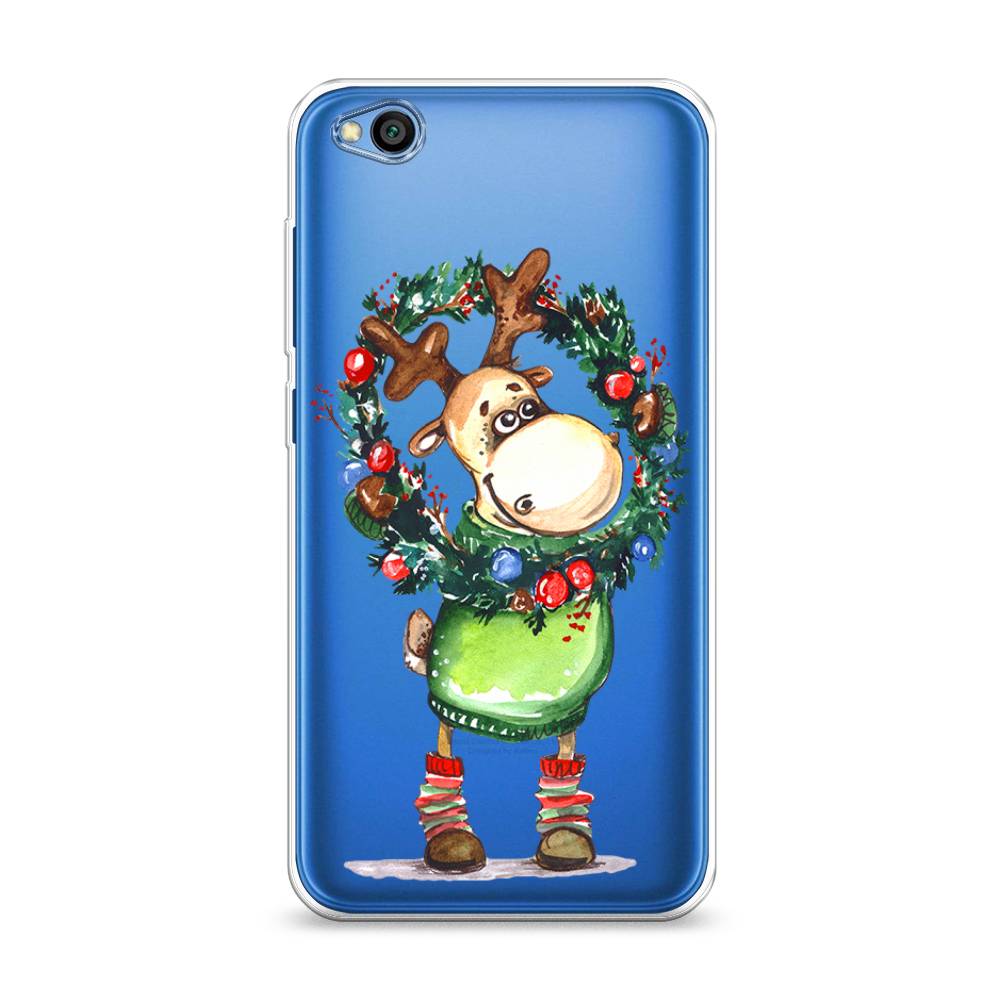 

Чехол на Xiaomi Redmi Go "Олень с новогодним венком", 35150-4