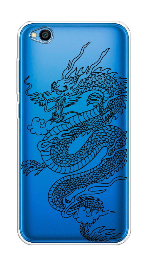 

Чехол на Xiaomi Redmi Go "Большой китайский дракон", Черный;серый, 35150-1