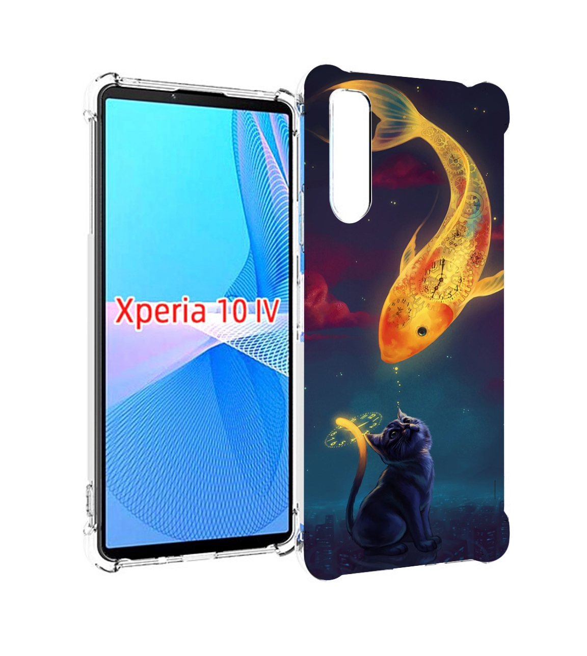 

Чехол MyPads золотая-рыбка-часовая для Sony Xperia 10 IV (10-4), Прозрачный, Tocco