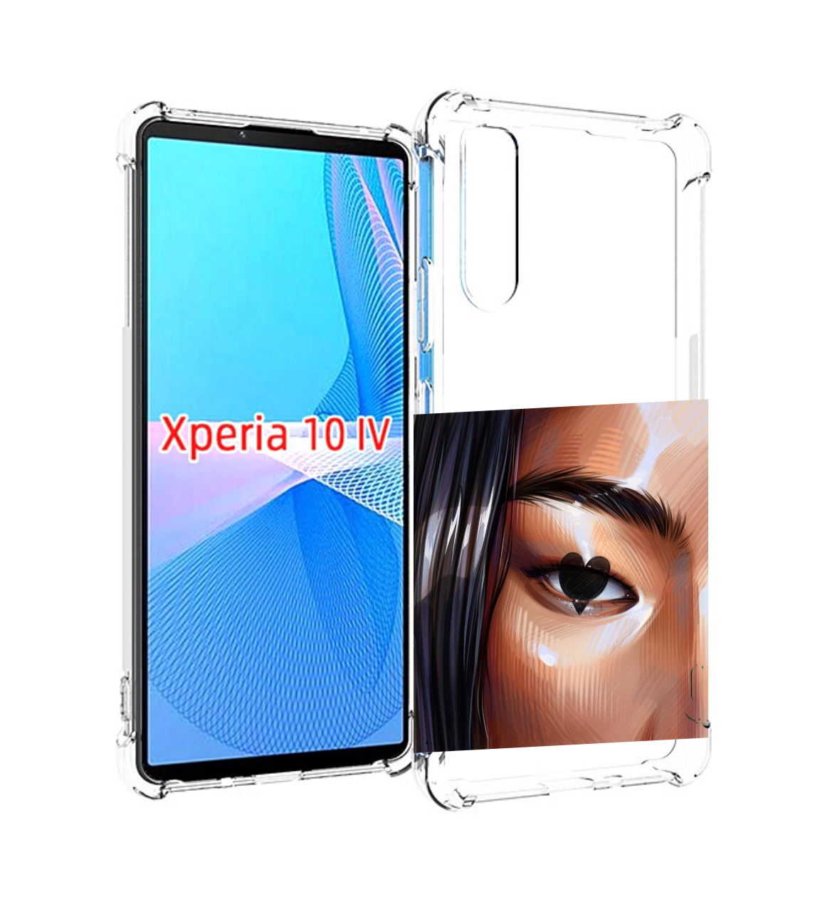 

Чехол MyPads зрачок-сердце женский для Sony Xperia 10 IV (10-4), Прозрачный, Tocco