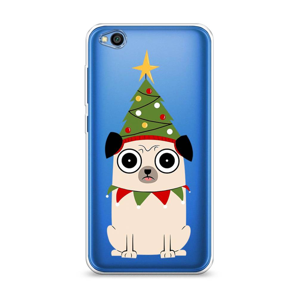 

Чехол на Xiaomi Redmi Go "Собачка с ёлочкой", Бежевый;красный;зеленый, 35150-1