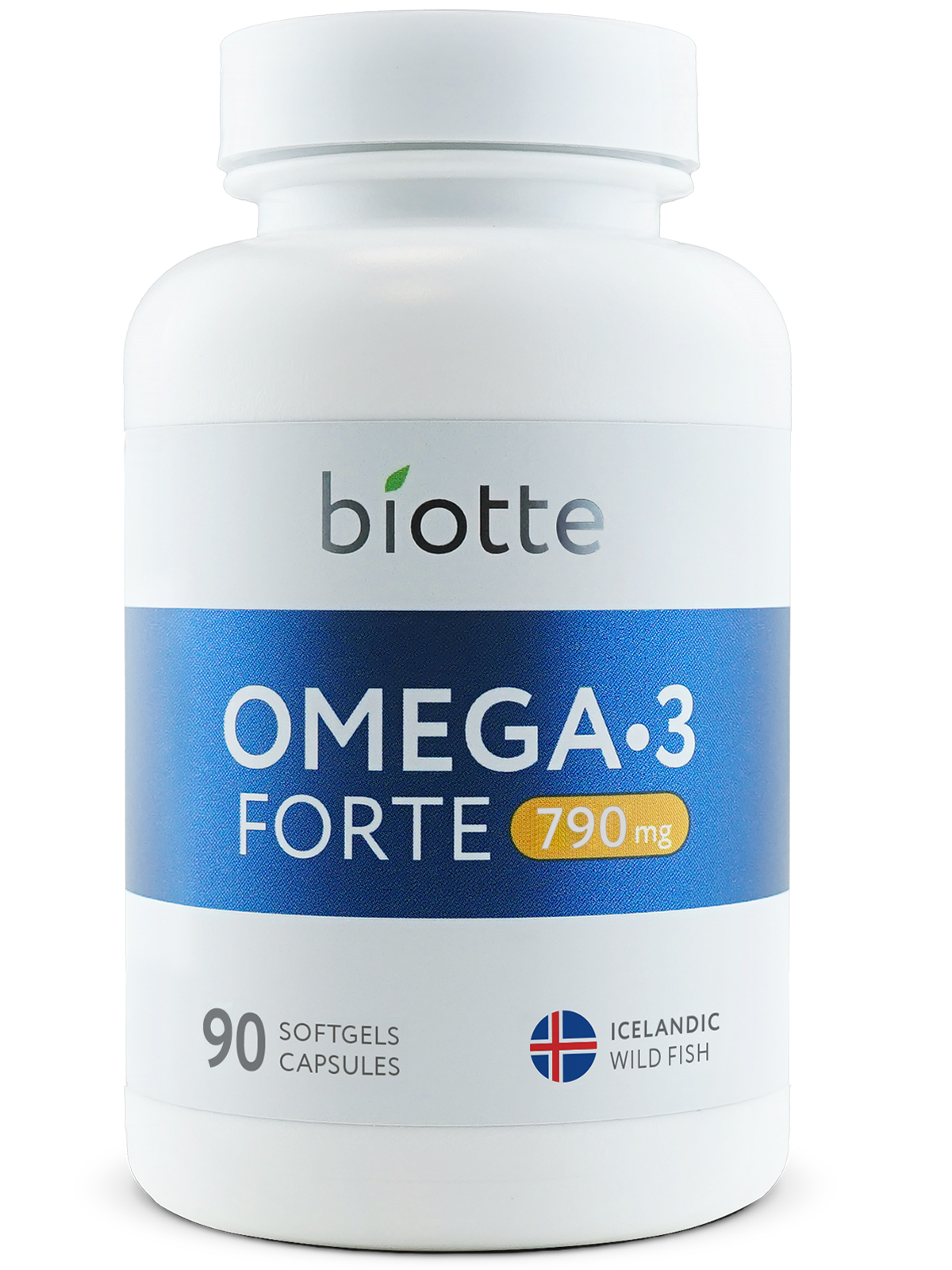 Купить Омега-3 Форте 790 мг, Омега 3 рыбий жир Biotte Omega-3 forte капсулы для детей подростков взрослых 90 шт.