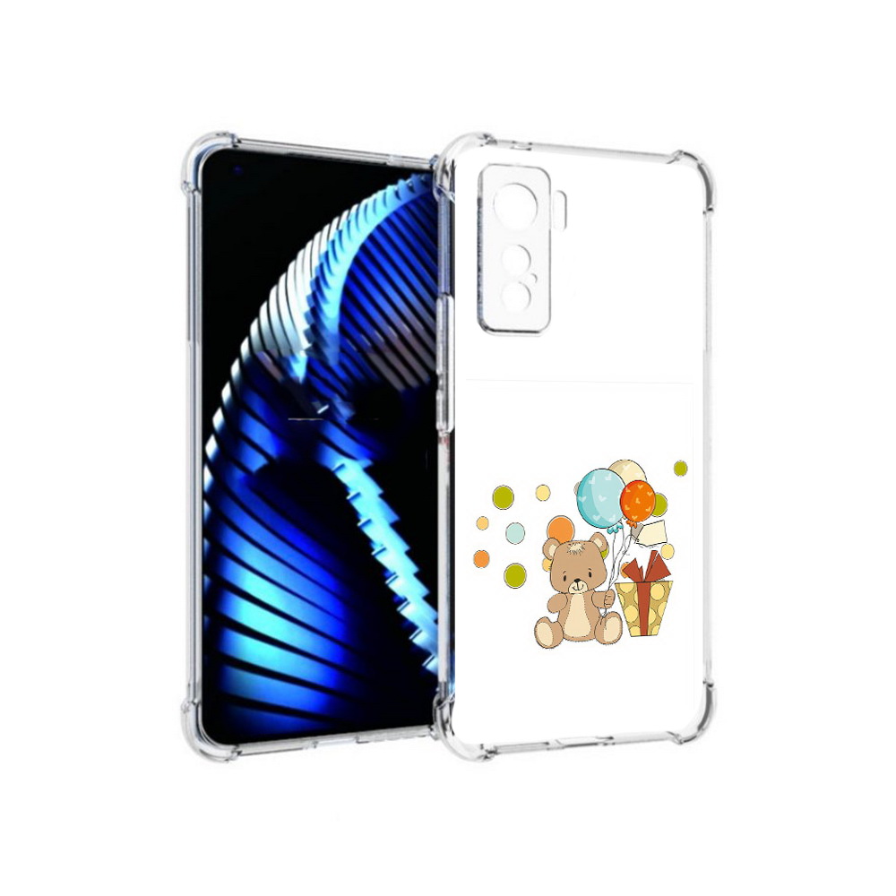 

Чехол MyPads Tocco для Vivo iQOO 5 медвеженок с подарком, Прозрачный, Tocco