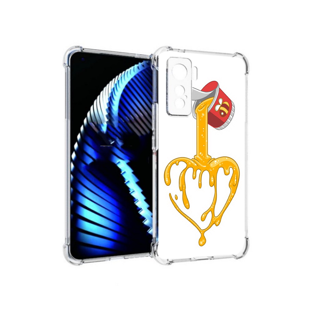 

Чехол MyPads Tocco для Vivo iQOO 5 медовое сердце, Прозрачный, Tocco