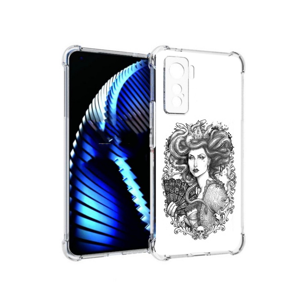 

Чехол MyPads Tocco для Vivo iQOO 5 медуза черно белый, Прозрачный, Tocco