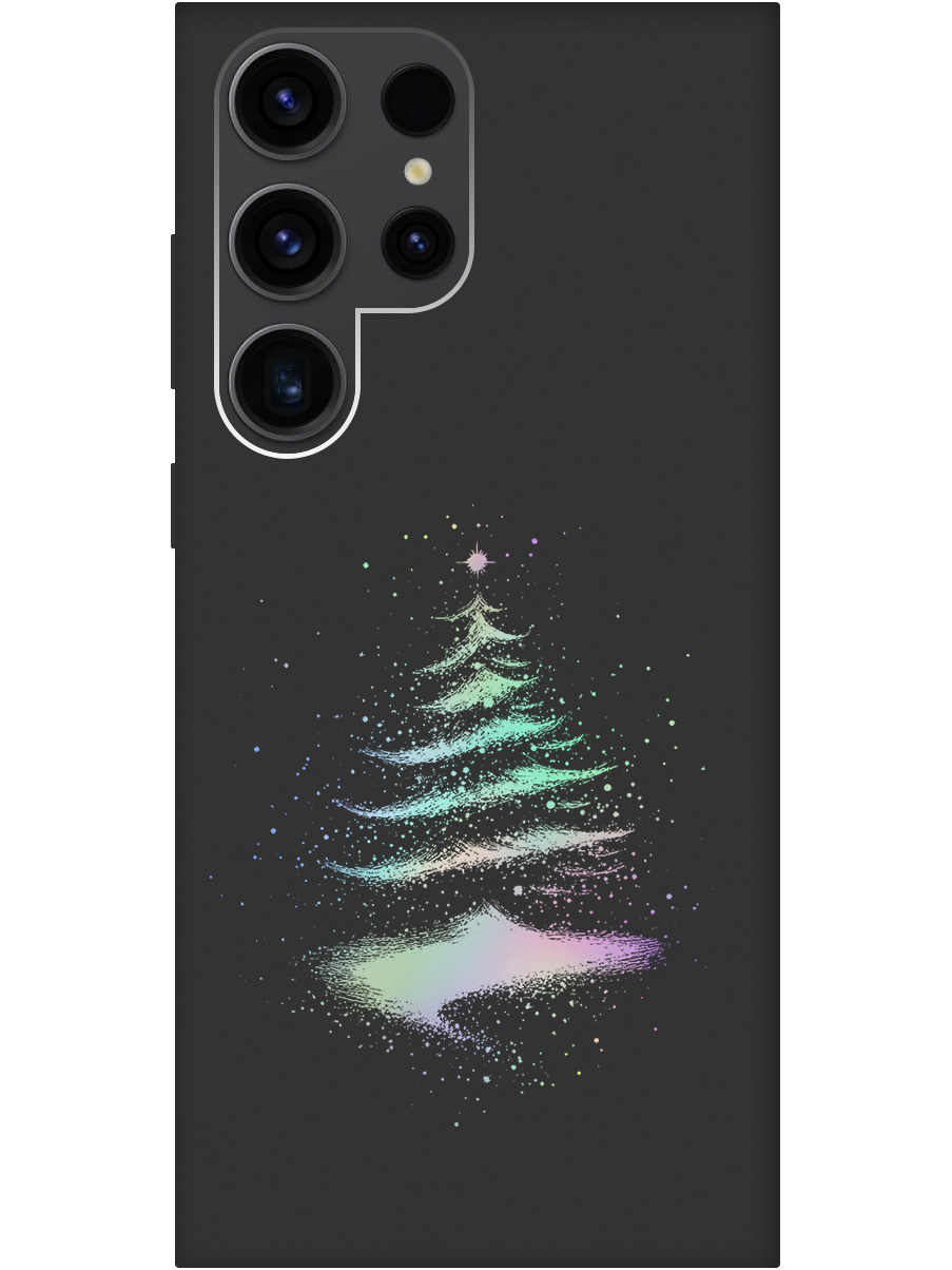 

Силиконовый чехол на Samsung Galaxy S23 Ultra с принтом "Елочка" матовый черный, Черный;серебристый, 767959441